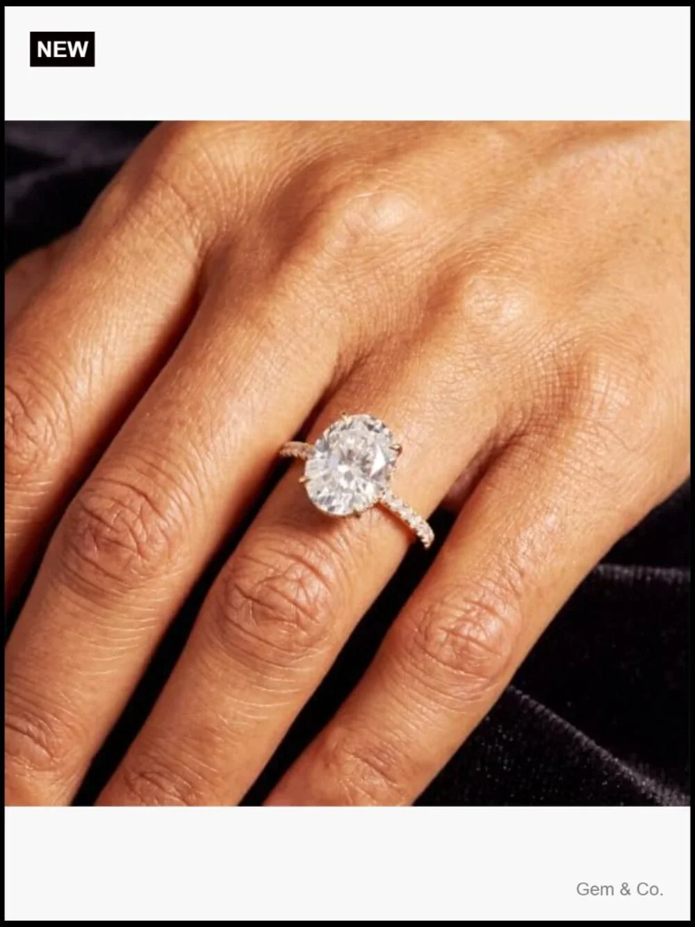 5 Carat Moissanite Solitaire Ring Sterling Silver 18K Gold Plating VVS1